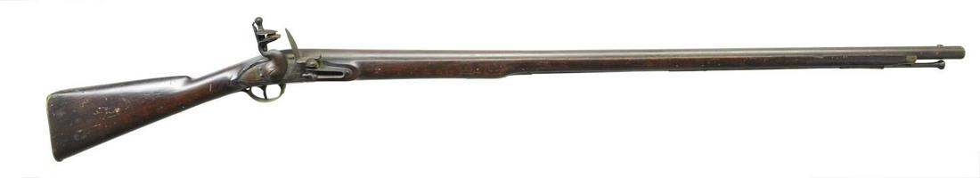 ENGLISH TRADE MUSKET CIRCA EARLY 1800'S.: Cal. 69. NSN. This is nice example of the typical English trade gun of the early 1800's. The flintlock is well marked w/ the British crown forward of the hammer over "G R". The bbl. & stock are unmark