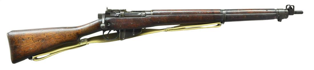 PAKISTAN ORDNANACE FACTORY No.4 MK1 BOLT ACTION: RIFLE. Cal. 303 British. S# B13012. Bbl. 25 1/4" w/ integral bayonet lugs; front sight marked "V" & "06". Matching numbered forend (reinforcing screw just forward of trigger guard) & bolt. Nose cap ma