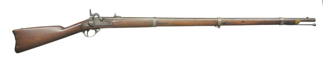 ASSEMBLED 1861 DATED RICHMOND RIFLE MUSKET.: Cal. .58. NSN. Standard configuration of early assembled State of Virginia Richmond rifle musket prior to Confederate government takeover of Richmond arsenal. Lock has no â€œCS” which is cor