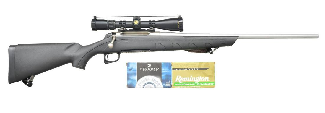 REMINGTON MODEL 770 BOLT ACTION RIFLE.: Cal. 30-06. S# 71461114. Bbl. 22" without sights. Stainless steel barrel, action and bolt. Injection molded stock with solid black pad. Nikon ProStaff 3-9X40 matte finished scope with BDC reticle on W