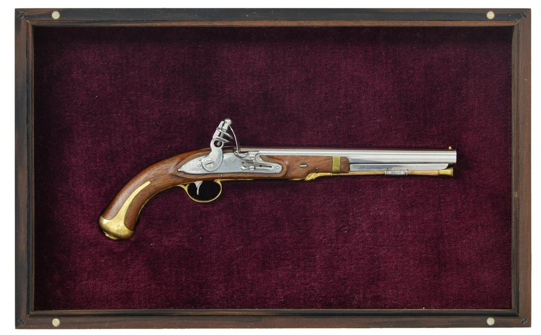 MINIATURE M1805 HARPERS FERRY PISTOL BY DAVID: KUCER. A fabulous 1/3 scale model of an M1805 Harpers Ferry pistol by world renowned, master miniature gun maker, David Kucer of Canada. The pistol is 5 1/2" overall with a 3 7/16" barrel. Artfully ex