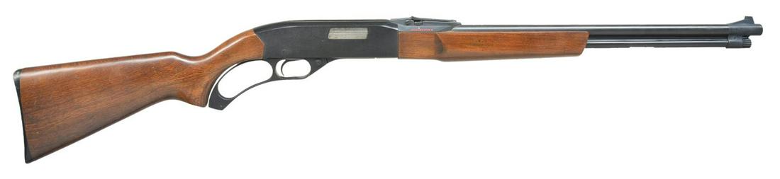 WINCHESTER MODELS 250 & 270 RIMFIRE RIFLES.: 1) MODEL 250 LEVER ACTION. Cal. 22 S,L,LR. S# 73728. Bbl. 20" round w/ open sights. Alloy action has a jeweled bolt & is grooved for tip-off scope mts. Hardwood forearm & pistol grip stock w/ plastic 