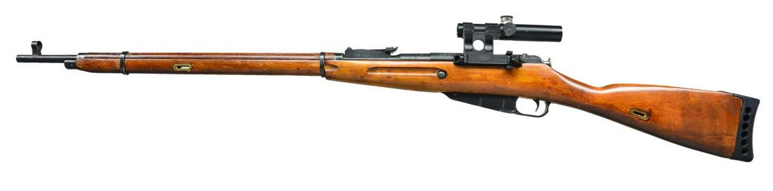 SOVIET 91/30 PU MOSIN NAGANT BOLT ACTION SNIPER RI: FLE. Cal. 7.62x54R. S# NN3072. Bbl. 29". Civilian assembled sniper rifle. Top of bbl. has Izhevsk symbol & 1942 date. Left side of receiver has PW Arms import marking. Mismatched serial numbers w/ bol