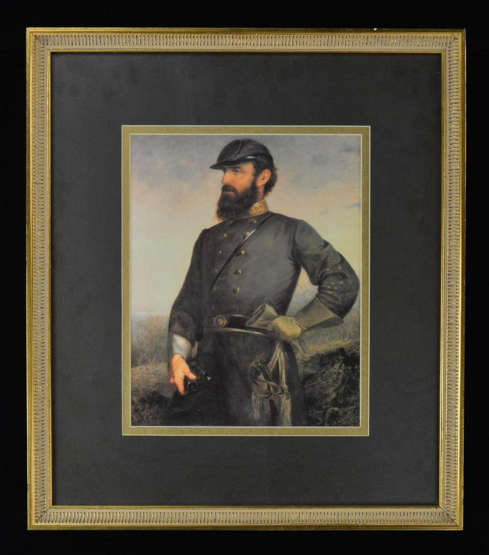 FACSIMILE COLOR LITHOGRAPH STONEWALL JACKSON: BY JOHN ADAMS ELDER. 20” x 23” Framed. PROVENANCE: The Cullen Smith Estate Collection. (02-17289/JS). $100-200.