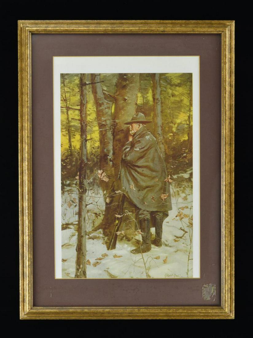 GILBERT GAUL (AMERICAN, 1855-1919) “THE PICKET”: FRAMED PRINT. 22” x 15.5” Framed. 1907 By Southern Print Company. CONDITION: good overall. PROVENANCE: The Cullen Smith Estate Collection. (02-17267/JS). $50-75.