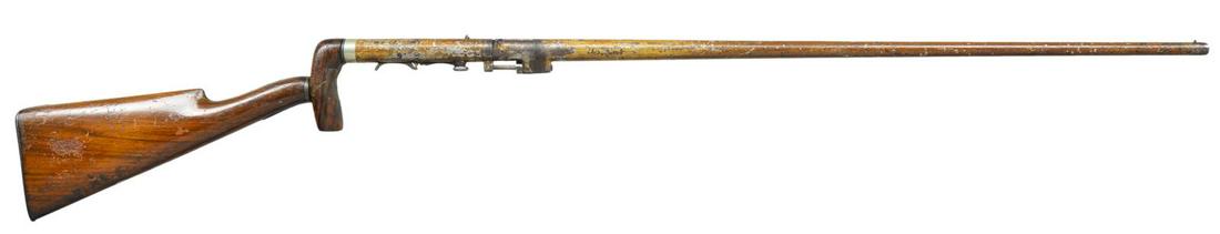 BRITISH SNIDER'S PATENT CANE GUN.: Cal. 41 CF (28 Bore). NSN. Bbl. 26" w/ bead front & U notch rear sight. Swivel breech block marked "SNIDER'S / PATENT" with arrow logo in between. Nickel silver bolster. Walnut grip. Light scroll on s