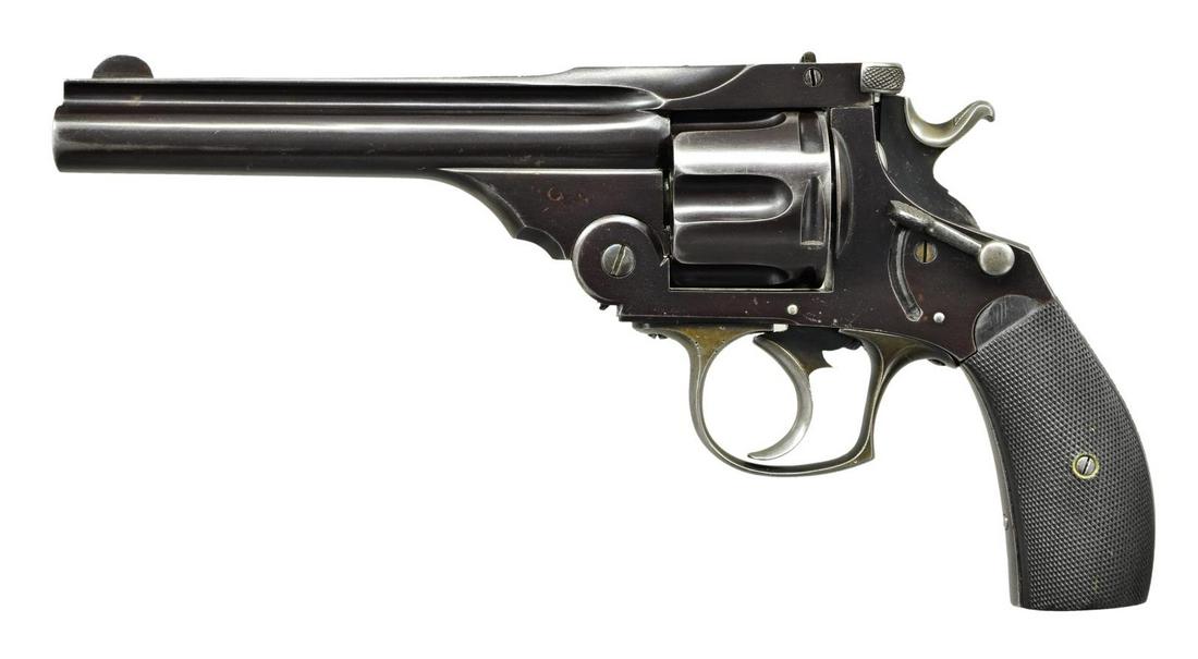 SPANISH COPY of S&W TOP BREAK REVOLVER.: Cal. 455 Webley. S# NSN. Bbl. 5 3/4 w/ fluted rib having faux S&W markings. Mfg. about WW-I for British use during their extremely hard times for useable firearms. Resembles S&W Model 44DA w/ fine wor