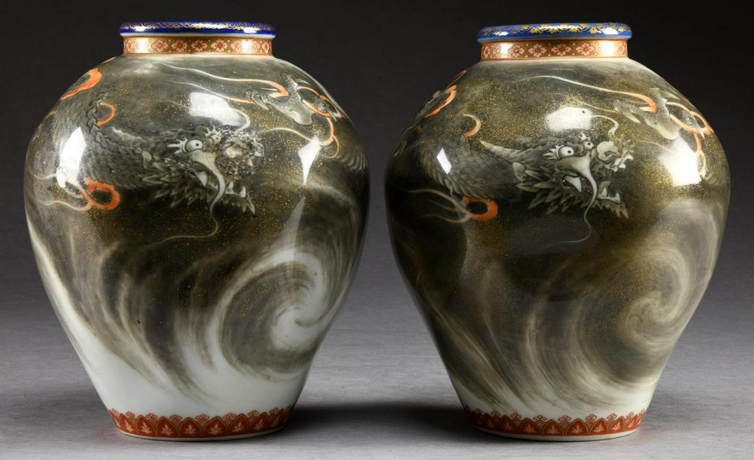FINE PAIR OF 19th CENTURY MARKED FUKAGAWA (1 of 3)