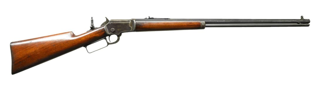 MARLIN 22 RF MODEL 1892 TAKEDOWN LEVER ACTION: RIFLE. Cal. 22 RF. S# 225648. Bbl. 24" tapered octagon with Beech Combination front sight and standard V notched elevator adjustable rear. Mfg. 1901 (1892-1916) having added Lyman No. 1 second variati