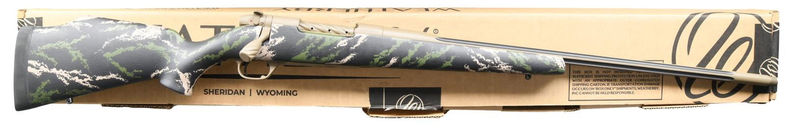 WEATHERBY CUSTOM SHOP MARK V ACCUMARK BOLT ACTION: RIFLE WITH MATCHING FACTORY BOX & RANGE CERTIFICATION. Cal. 30-378 Wby Mag. S# WY018610. Bbl 26". Mark V Accumark manufactured the the Weatherby Custom Shop. The left side of the fluted 26" barrel is