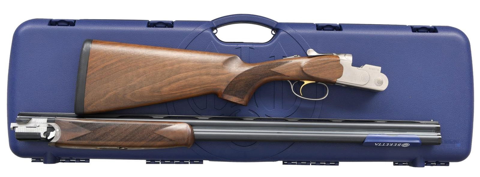 BERETTA 686 SILVER PIGEON I O/U SG: CAL. 20 Ga., 2 3/4". S# F73863X (2023). The VR 28" bbls. have bright front bead. Fitted for Mobil chokes; full set of 5 included. Coin finished action w/ laser cut engraving of scroll. Gold plated SST