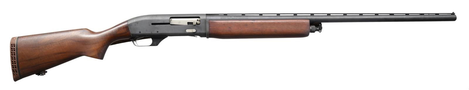 ITHACA MAG 10 SEMI AUTO SHOTGUN.: Cal. 10 Ga. 3 1/2". S# 100042780-1. Bbl. 32 VR choked full. White bead front sight. Parkerized finish. Walnut pistol grip stock & forend. Bottom mounted sling swivels w/ leather sling. Supreme marked