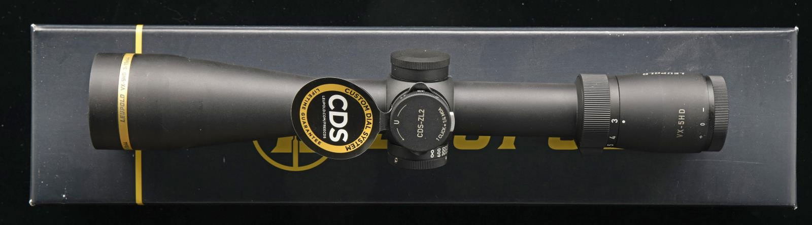 LEUPOLD VX-5HD 3-15X44 CDS-ZL2 RIFLE SCOPE.: 3-15X44mm duplex reticle scope w/ matt finish 30mm tube. External finger tips adjustment including: side focus. UNATTACHED ACCESSORIES: slip on scope caps. Matching box, user's manual & adjustment wre