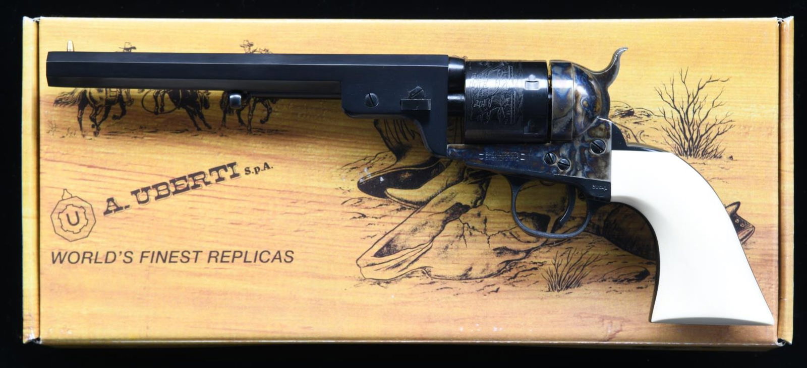 UBERTI / STOEGER MODEL 1851 RICHARDS-MASON NAVY: CONVERSION SINGLE ACTION REVOLVER. Cal. 38 Colt / 38 S&W Spl. S# X66392. Bbl. 7 1/2". Model 1851 Richards-Mason Navy conversion single action revolver mfg. by Uberti in Italy and imported by Stoeger o