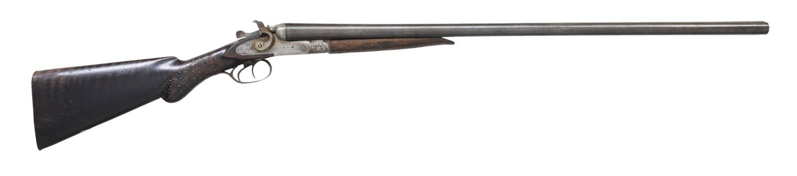 GROUP OF ASSORTED 3 SXS SHOTGUNS.: 1) RICHARDS BELGIAN SXS HAMMER SHOTGUN. Cal. 12 GA. S# 15936. Bbl. 30 1/8". SxS shotgun mfg. in Belgium. The sides of the receiver are engraved "RICHARD", with floral scroll engraving overall. The top