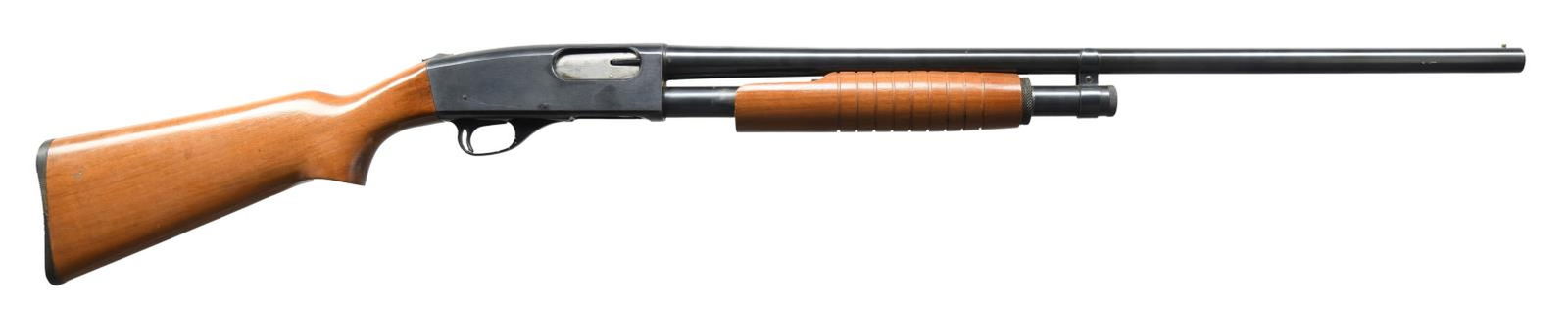 NOBLE MODEL 60H PUMP ACTION SHOTGUN.: Cal. 12 GA, 2 3/4". NSN. Bbl. 28". Model 60H pump action shotgun mfg. by Noble Manufacturing Co. Left side of bbl. is marked with the cal. designation., with the left side of the receiver exhibiting N