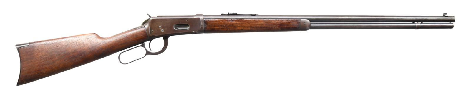 WINCHESTER MODEL 1894 LEVER ACTION RIFLE.: Cal. 30 WCF. S# 875512. Bbl. 26". Model 1894 lever action rifle mfg. by Winchester in 1920. Left side of bbl. is marked w/ Winchester's manufacturer's information, w/ the cal. designation marked at th