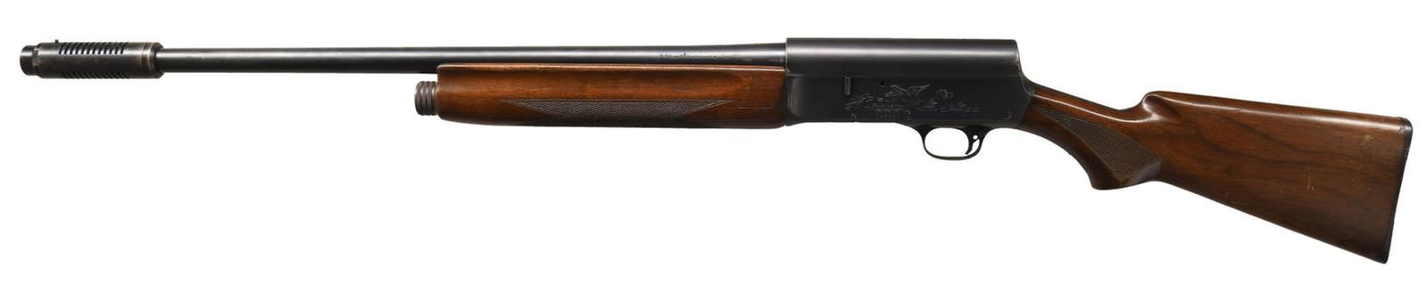 REMINGTON MODEL 11 SEMI-AUTOMATIC SHOTGUN.: Cal. 12 GA, 2 3/4". S# 746540. Bbl. 21 3/4". Model 11 semi-automatic shotgun mfg. by Remington Arms Co. The left side of the bbl. is marked with the cal. designation, followed by "FULL", with Remingto