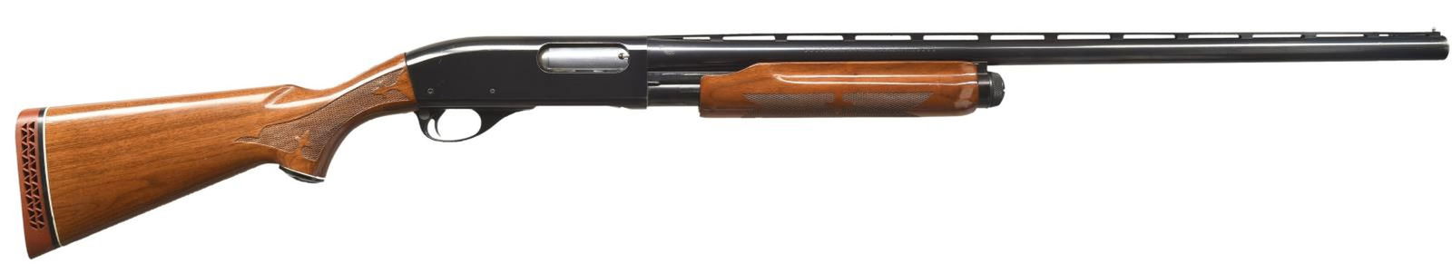 REMINGTON MODEL 870 WINGMASTER MAGNUM PUMP ACTION: SHOTGUN. Cal. 12 GA, 2 3/4" or 3". S# S210493M. Bbl. 27 3/4". Model 870 Wingmaster Magnum pump action shotgun mfg. by Remington. The left side of the bbl. is marked with the cal. designation, with Rem