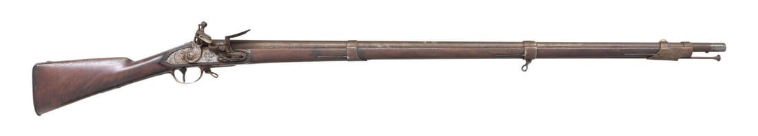 RARE MODEL 1797 SPRINGFIELD "SHIP'S MUSKET".: Cal. 69, NSN. The Secretary of War ordered 400 of these in 1797. This well done professional reconversion appears to be an example of this early model, 41.5" barrel, deep cartouche proof at breech. Lo