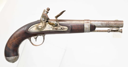 R. JOHNSON "1843" DATED MODEL 1836 FLINTLOCK
