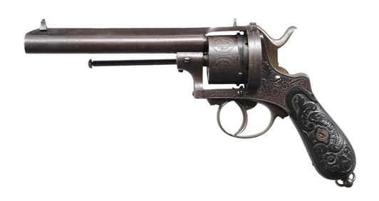 ENGRAVED 12MM PINFIRE LARGE FRAME DOUBLE ACTION