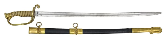 CIVIL WAR NAVAL OFFICER SWORD INSCRIBED TO