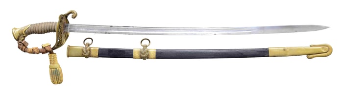 CIVIL WAR ERA US M1852 NAVAL OFFICER"S SWORD.