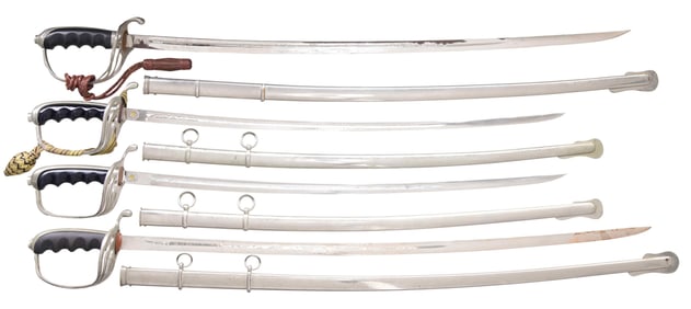 4 US M1902 SABERS FOR ALL OFFICERS.