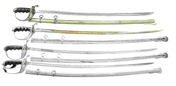 4 US M1902 SABERS FOR ALL OFFICERS.