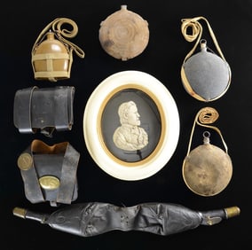 DEALER LOT OF CIVIL WAR ACCOUTREMENTS, CANTEENS,