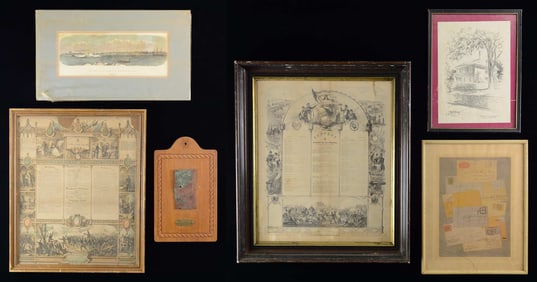 GROUP OF 6 CIVIL WAR ITEMS.