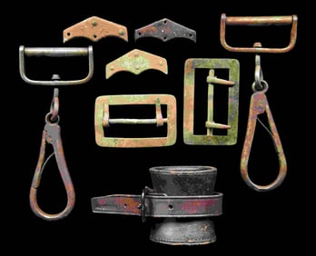 2 EXCAVATED CARBINE SLINGS & A LEATHER CARBINE