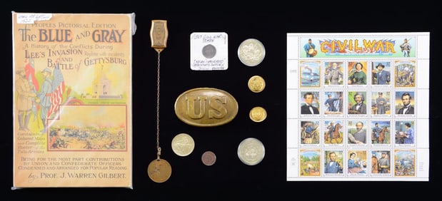 CIVIL WAR BELT BUCKLE & RELATED ITEMS.