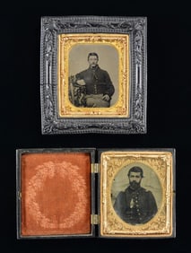 PAIR OF SIXTH PLATE UNION PHOTOGRAPHS.