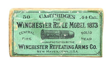 ANTIQUE TWO PIECE BOX WINCHESTER MODEL 1873 AMMO.