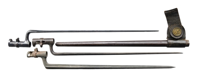 3 POST-CIVIL WAR BAYONETS.