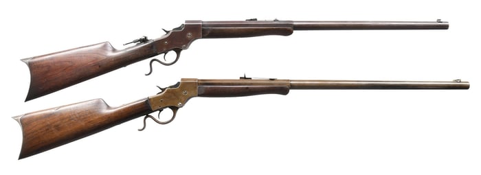 LOT OF TWO STEVENS NO.44 SINGLE SHOT RIFLES.