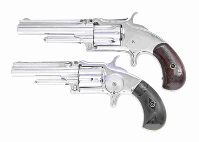 2 ANTIQUE AMERICAN TIP UP BARREL SA REVOLVERS