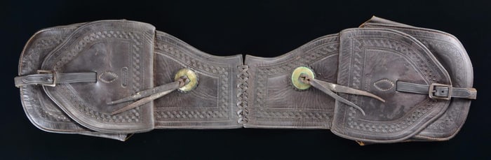 PAIR OF F. A. MEANEA CHEYENE WYOMING SADDLE BAGS.