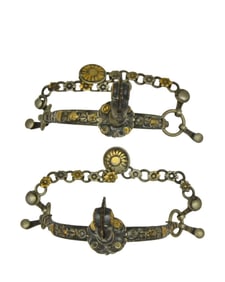 FINE DECORATIVE FANCY GOLD ACCENTED SPURS.
