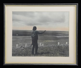 FINE FRAMED COLORIZED L.A. HUFFMAN PHOTO OF CUSTER