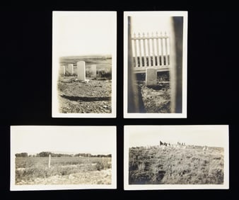 4 PHOTOS OF LITTLE BIG HORN BATTLEFIELD, CIRCA