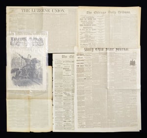 GROUP OF 20 CUSTER RELATED NEWSPAPERS, SEVERAL