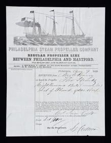 SAMUEL COLT BILLHEAD FOR SHIPMENT OF BLACK WALNUT.