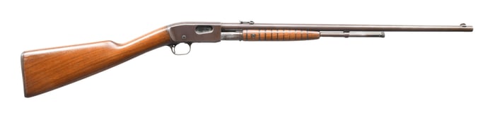 SCARCE 22 LR REMINGTON 12-A SLIDE ACTION RIFLE.