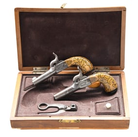 CASED PAIR BOXLOCK FOLDING TRIGGER PERCUSSION