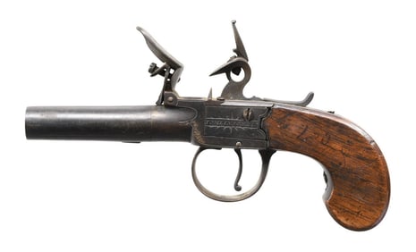 TOMLINSON & CO. SCREW BARREL FLINTLOCK PISTOL.