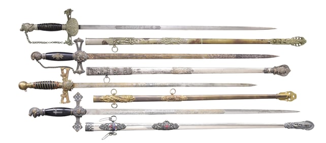 4 FRATERNAL SWORDS.