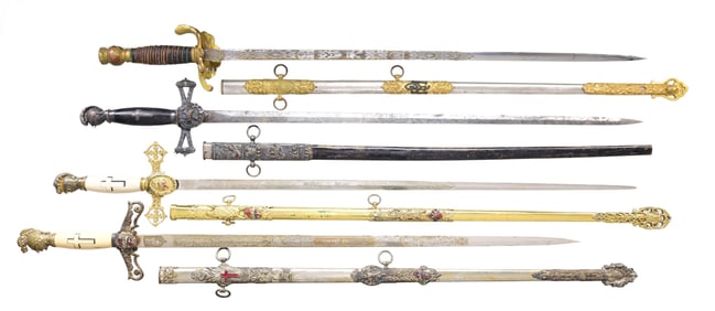 4 AMERICAN FRATERNAL SWORDS.